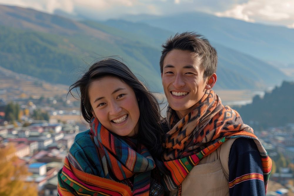Bhutanese couple gay g together photo photography portrait.