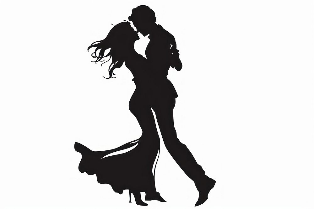 Couple dance silhouette recreation clothing.