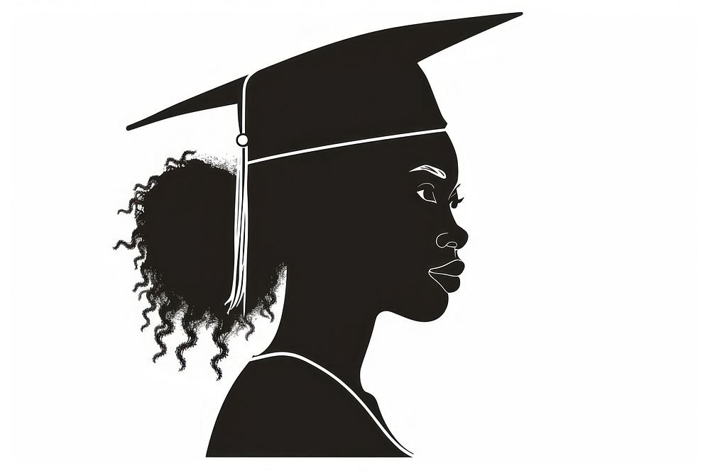 Graduate hat silhouette graduation stencil.