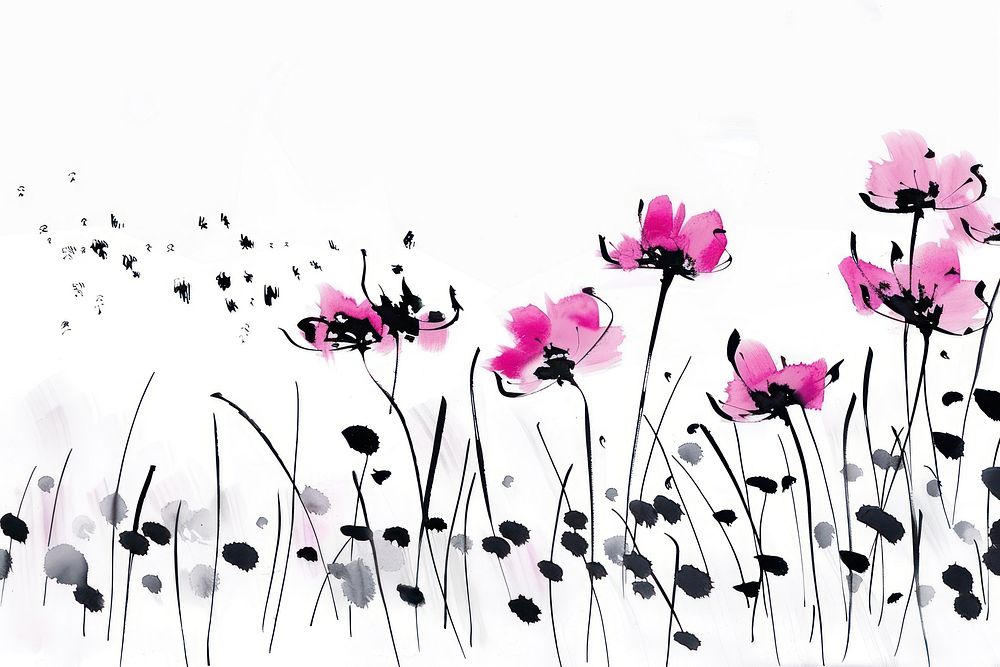 Flower field Japanese minimal art graphics pattern.