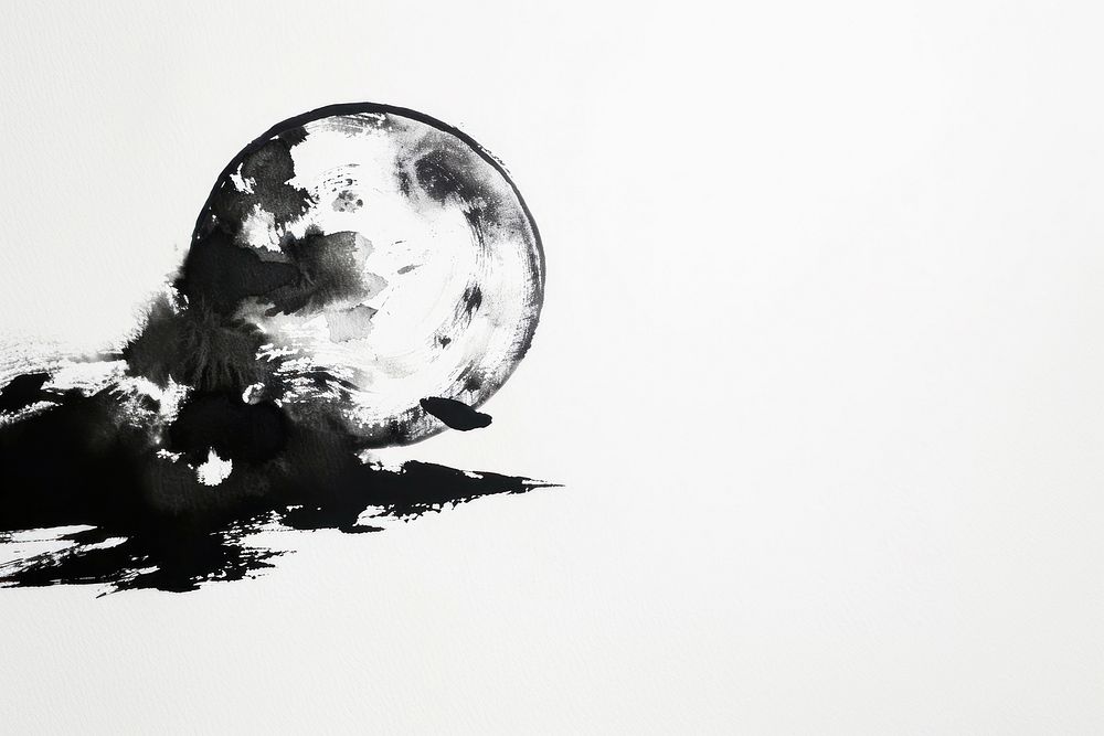 Moon Japanese minimal silhouette astronomy outdoors.