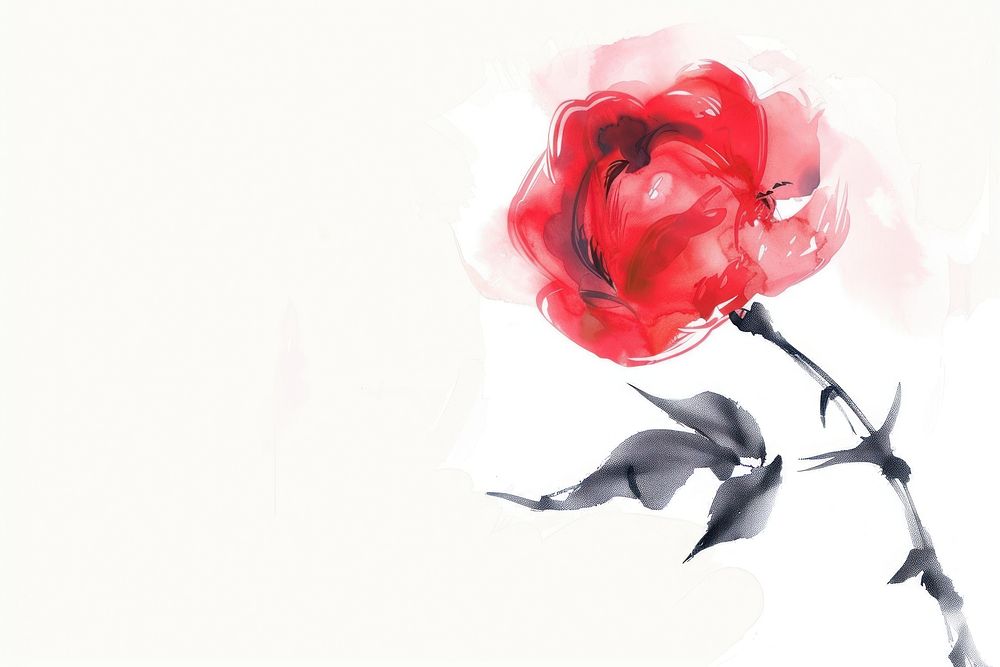 Japanese calligraphy rose art graphics blossom.