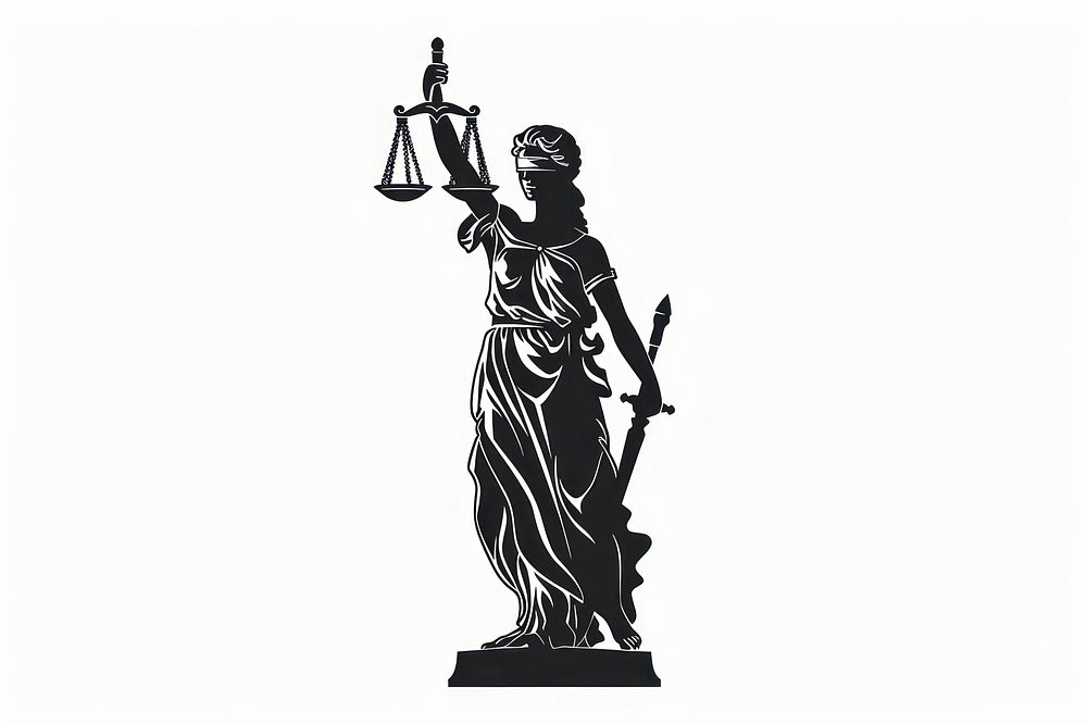 Law logo art female person.
