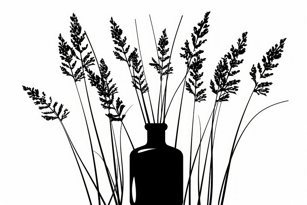 Reed diffuser silhouette art illustrated.