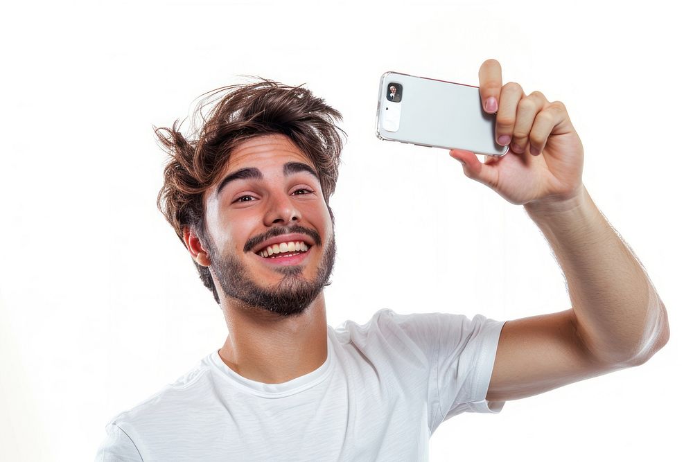 Brazilian man selfie photo electronics.