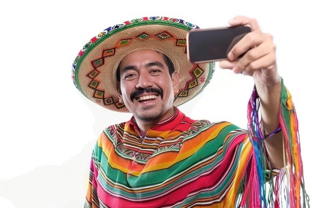 Mexican man selfie clothing apparel.