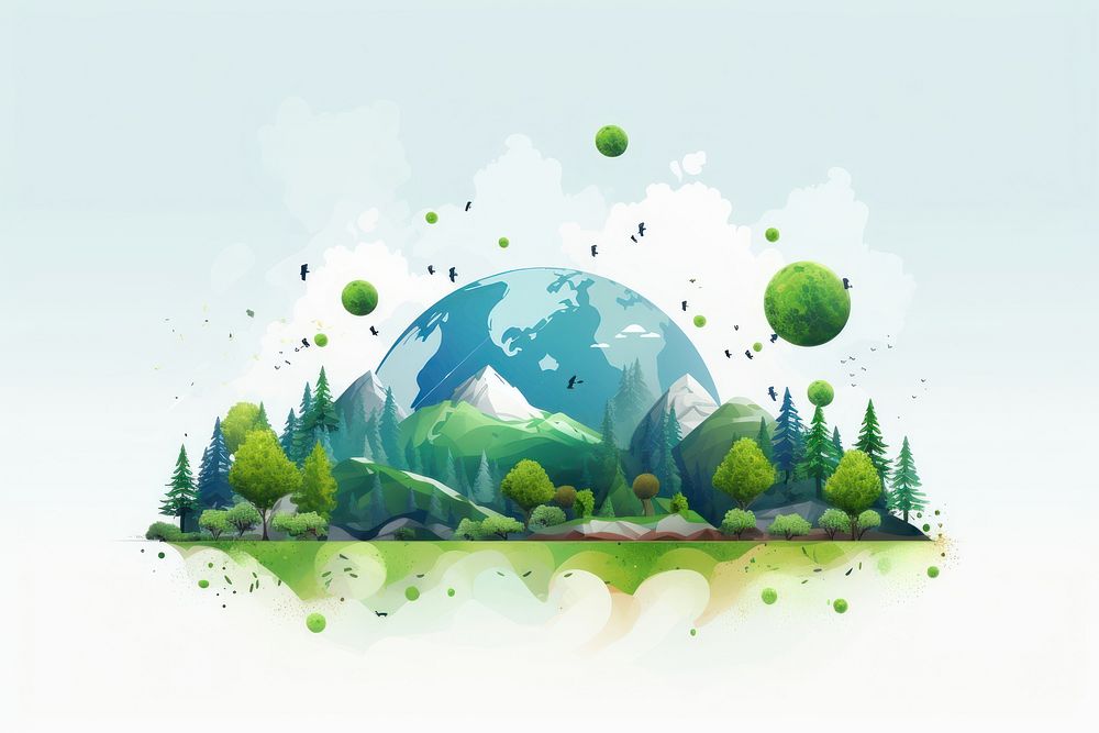 World environment day background vegetation landscape graphics.