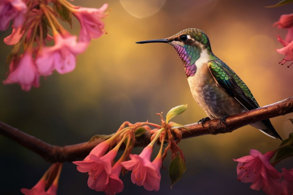 Hummingbird flower outdoors blossom.