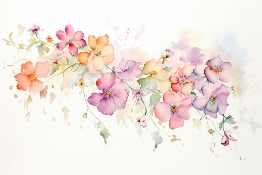 Flowers painting graphics pattern.