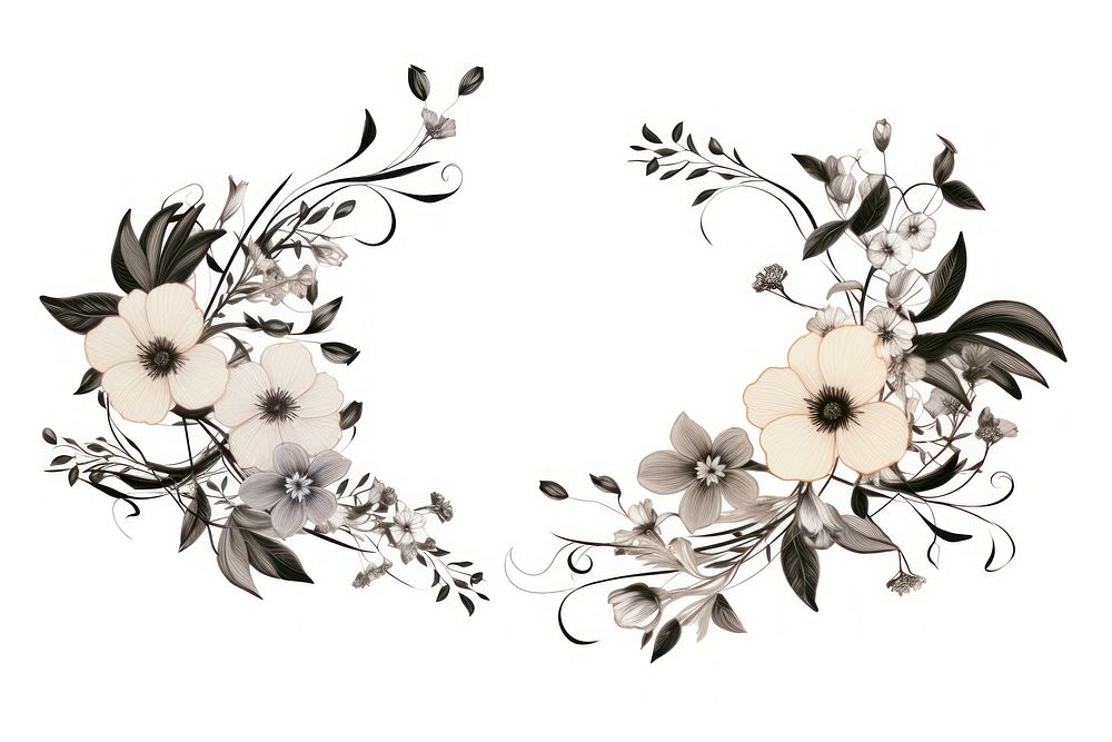 Floral frame with flowers accessories accessory graphics.