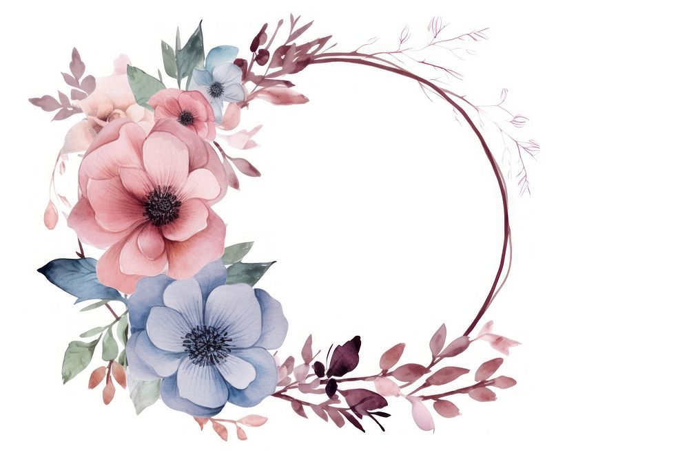 Floral frame with flowers graphics pattern blossom.
