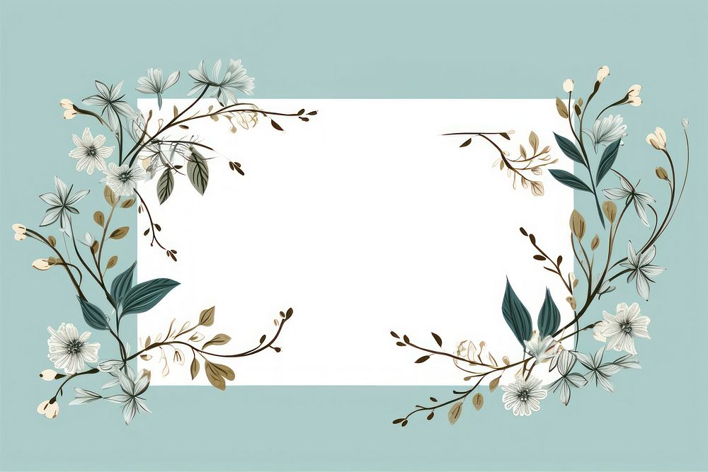 Floral frame with flowers graphics painting pattern.
