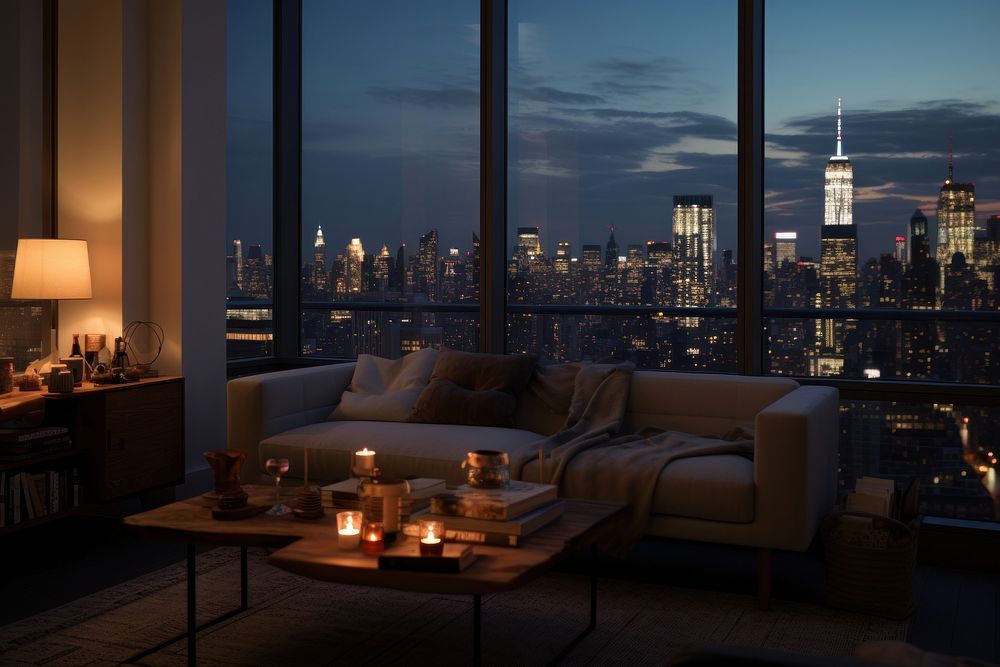 New york Apartment lighting city lamp.