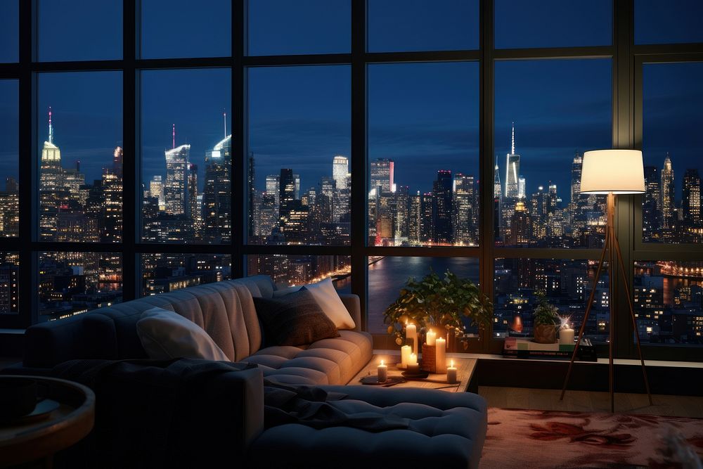 New york Apartment lighting city lamp.
