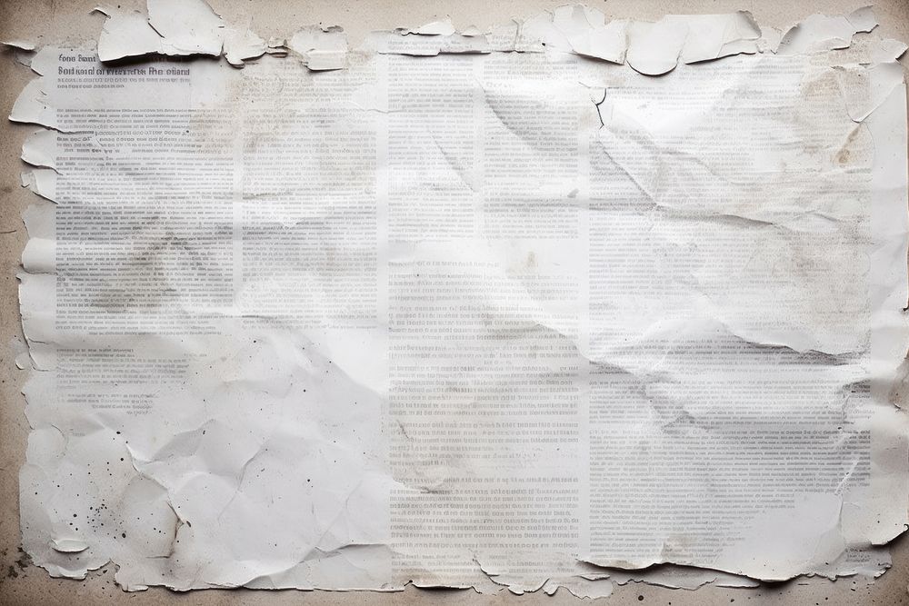 Newspaper ripped paper text document receipt.