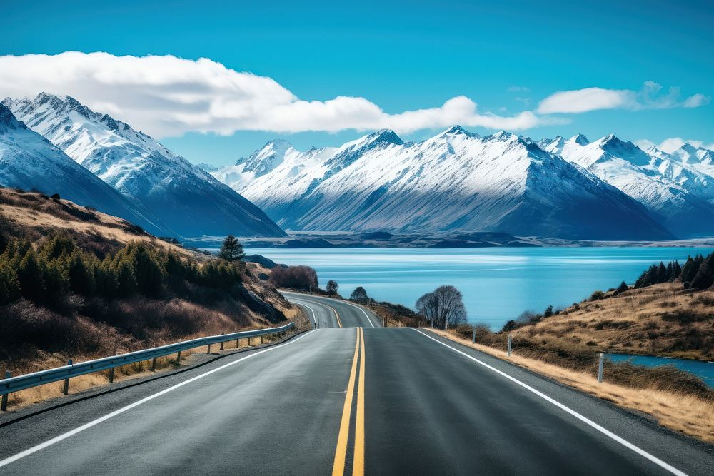 Road trip in New Zealand outdoors freeway highway.