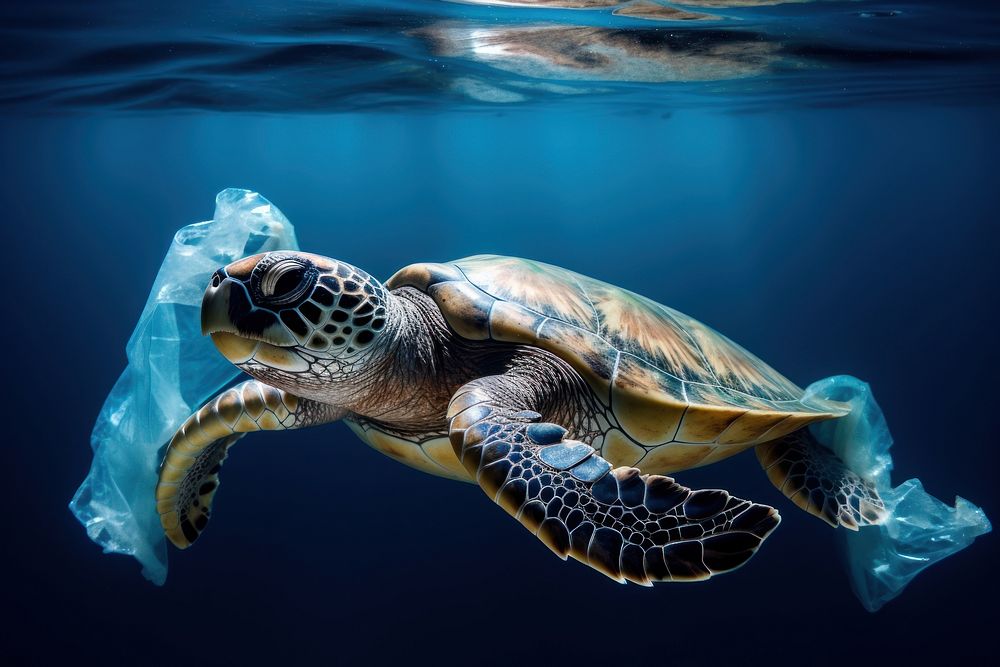 Plastic turtle bag sea turtle.