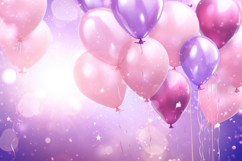 Pink purple birthday background balloon.