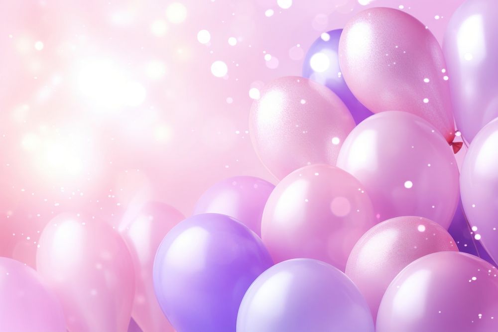 Pink purple birthday background balloon graphics art.