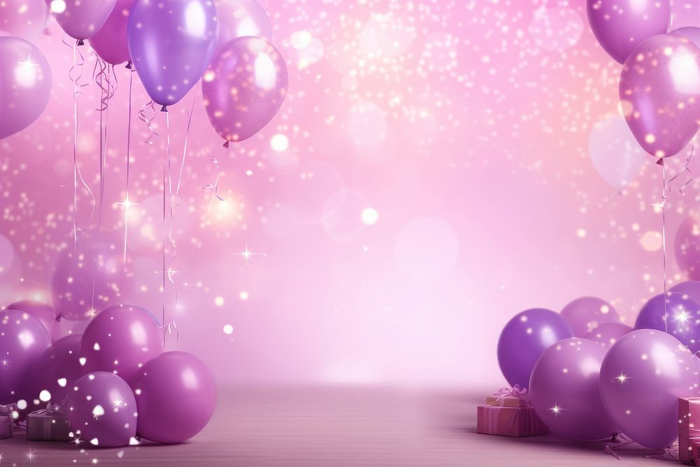 Pink purple birthday background balloon graphics people.