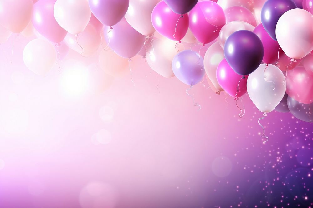 Pink purple birthday background balloon.