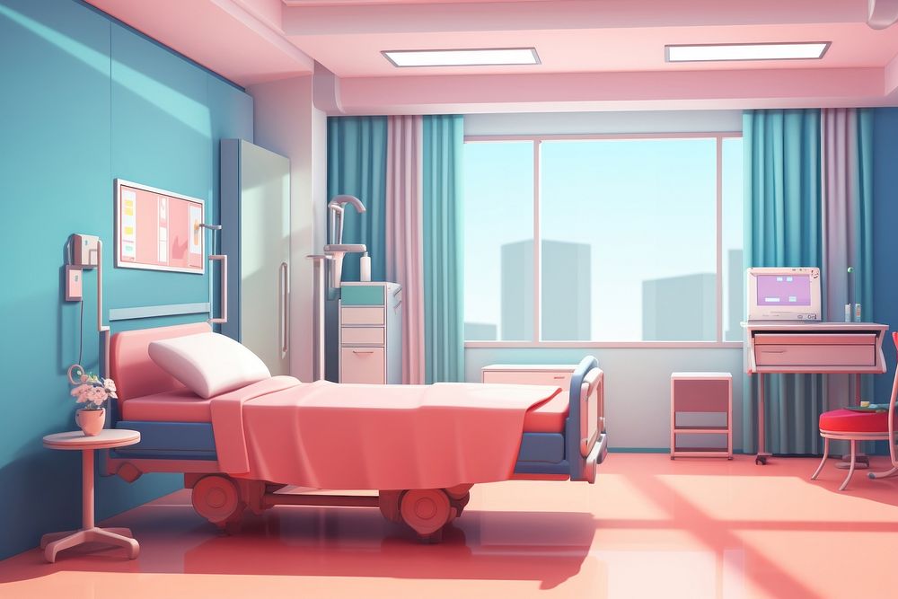 Recovery Room with beds and comfortable medical hospital architecture electronics.