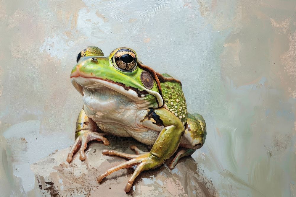 Clsoe up on frog amphibian wildlife dinosaur.