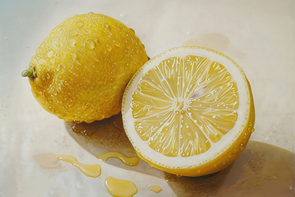Close up on pale lemon grapefruit produce plant.