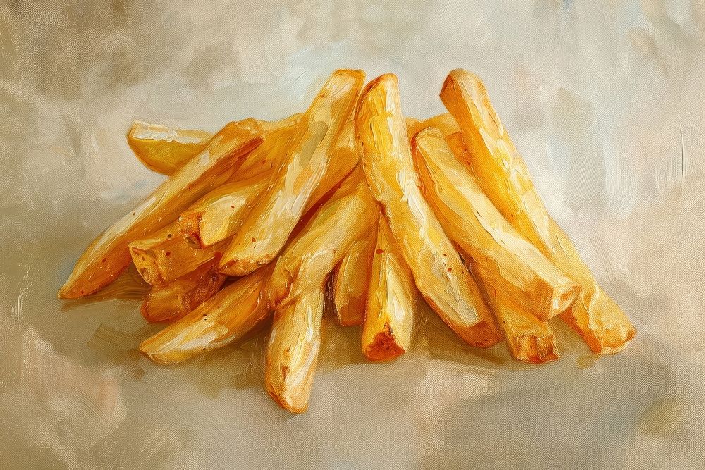Close up on pale French fries food.