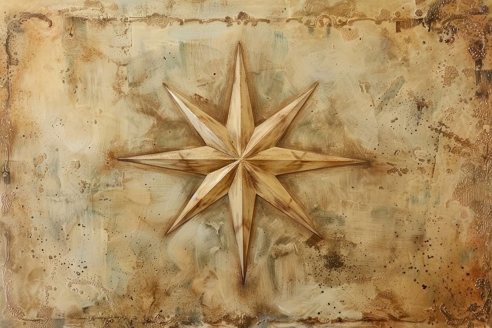 Close up on pale star symbol cross.
