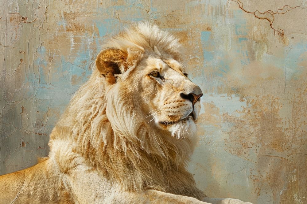 Close up on pale lion wildlife animal mammal.
