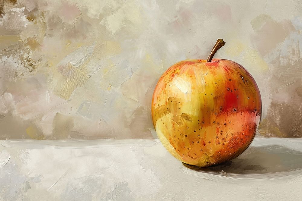 Close up on pale apple painting produce fruit.