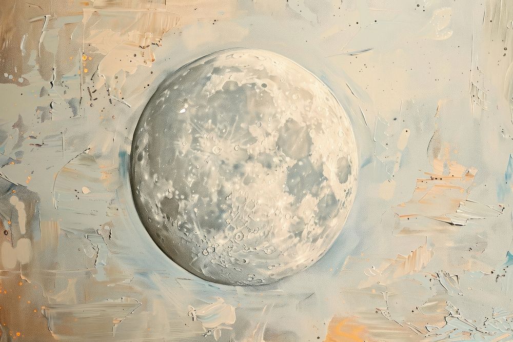 Close up on pale batmintan moon painting astronomy outdoors.