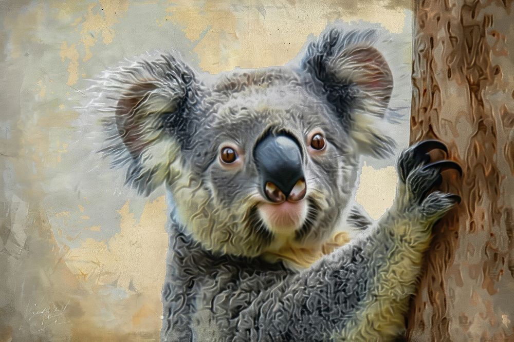 Close up on pale koala wildlife animal mammal.