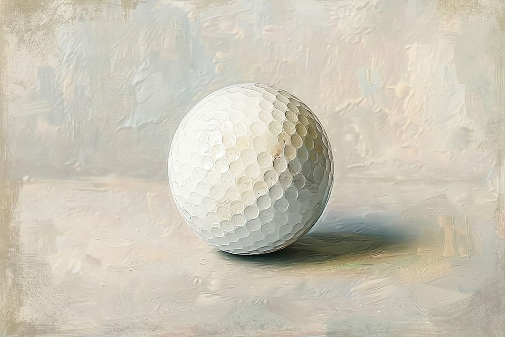 Close up on pale golf sports ball golf ball.