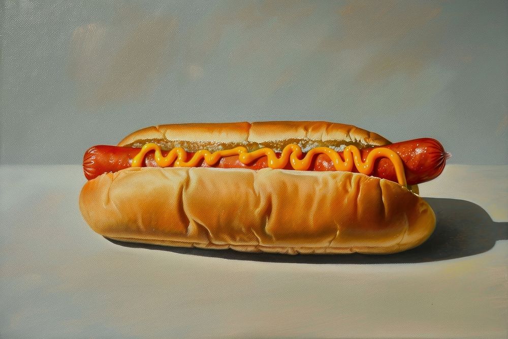 Close up on pale hotdog food hot dog.