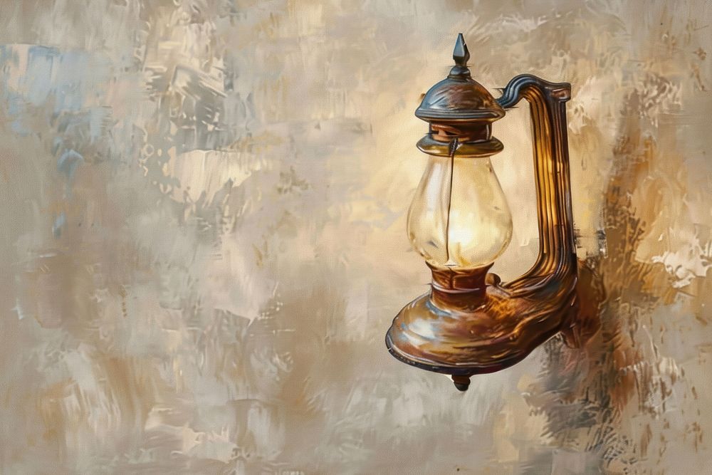 Close up on pale lamp chandelier lantern art.