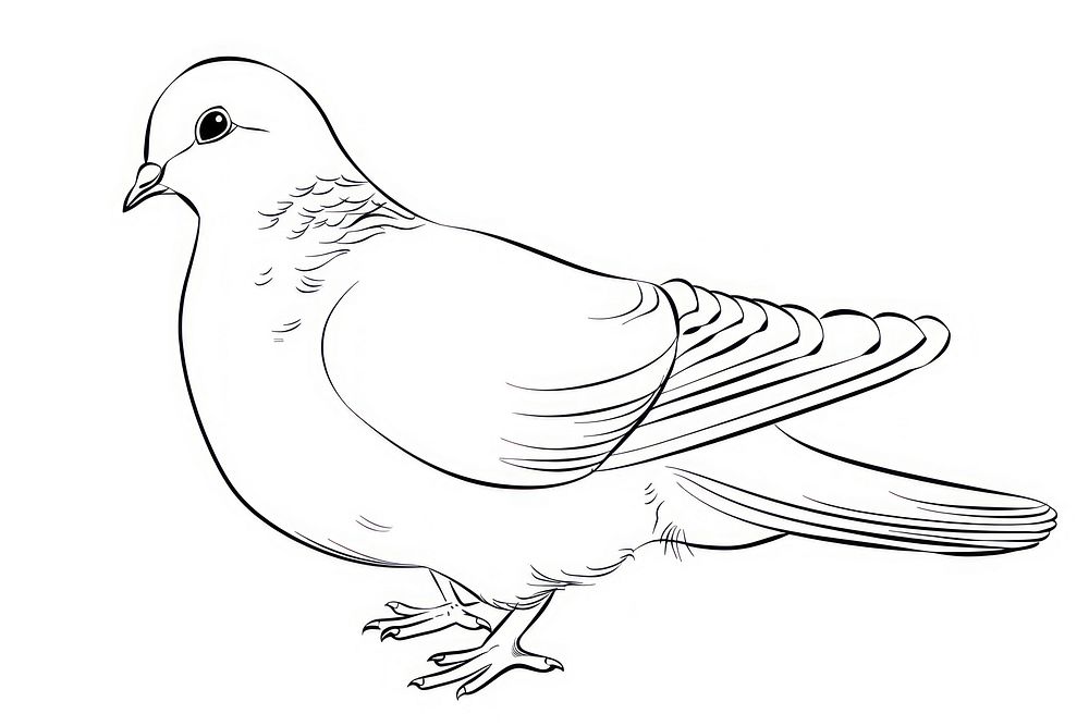 Dove art illustrated drawing.