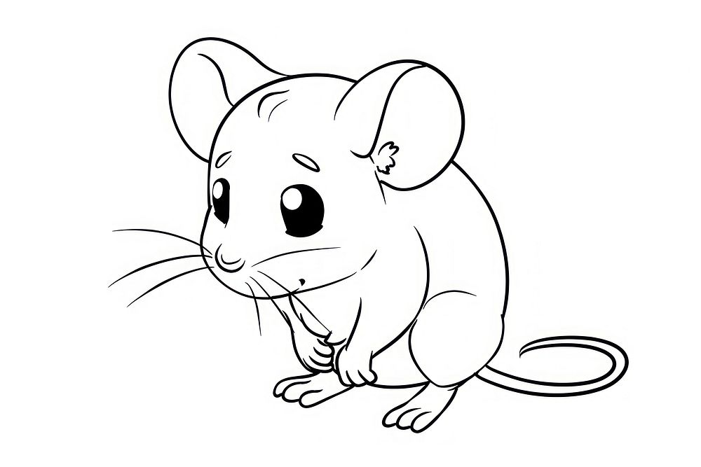 Mouse art illustrated chinchilla.