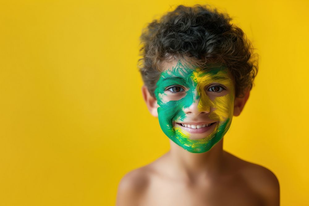 Brazilian young happy boy face photography portrait.