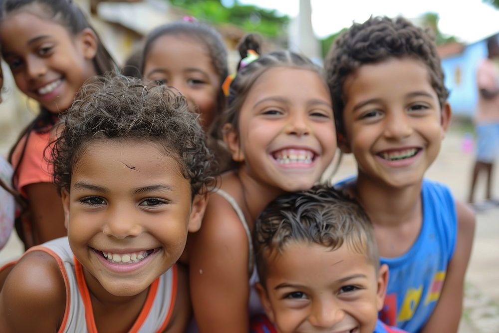 Brazilian kids happy photography portrait.