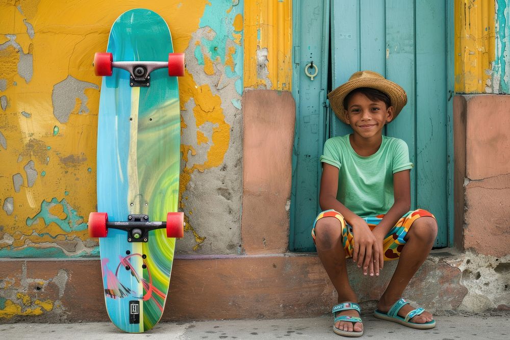 Cuban skateboard recreation beachwear.