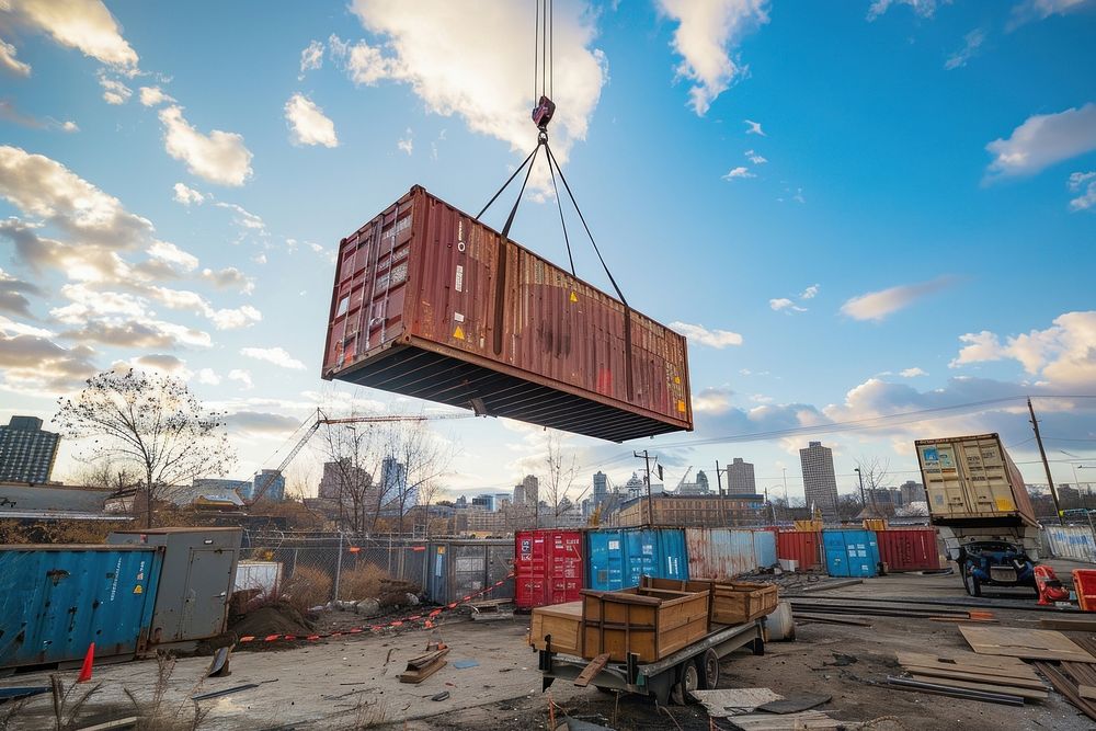 Container waterfront shipping container cargo container.