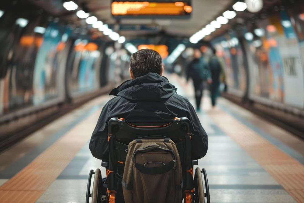 People disability transportation railway vehicle.