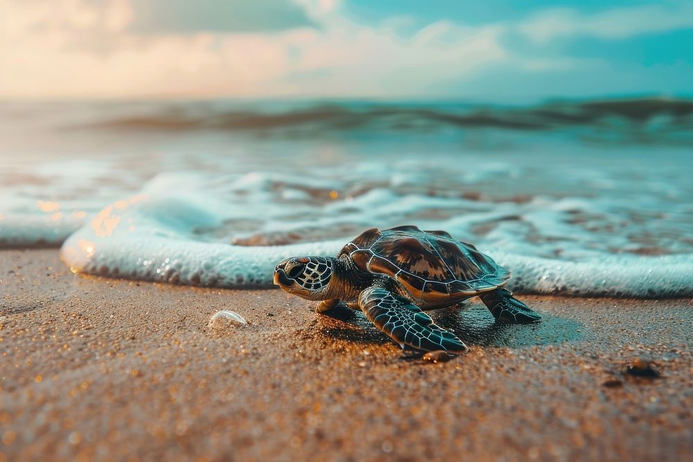 Sea turtle shoreline tortoise outdoors.
