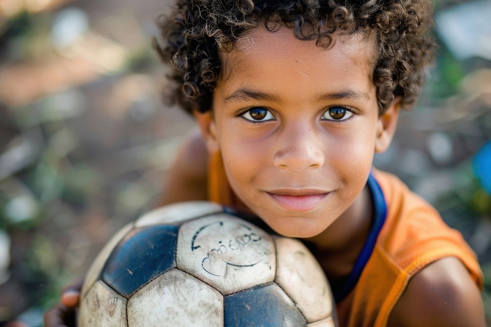 Brazilian boy soccer ball soccer ball.