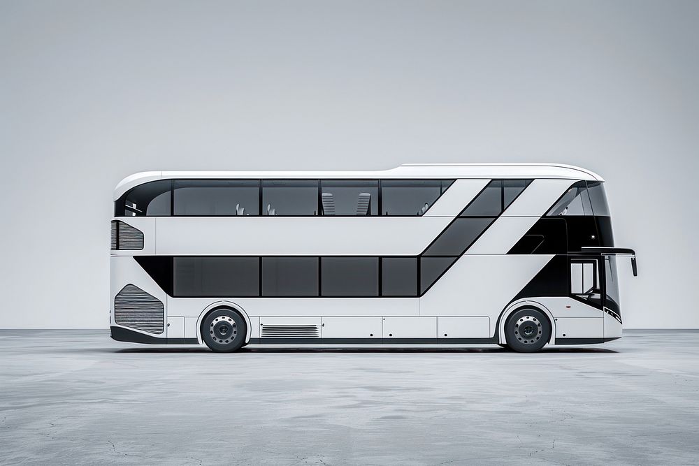 White space for commercial bus double decker bus transportation.