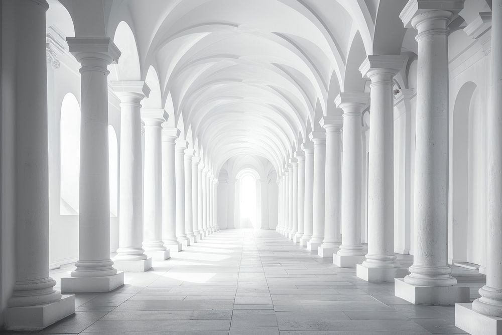 Hallway Catholic Church pillars architecture | Free Photo - rawpixel