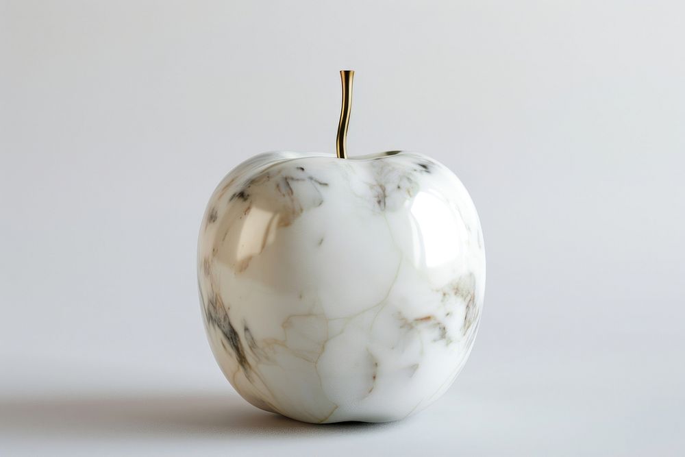 Marble apple sculpture porcelain pottery produce.