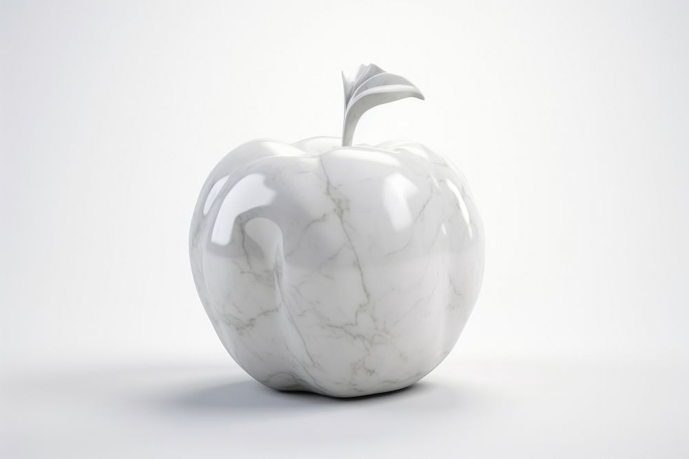 Marble apple sculpture porcelain pottery vase.